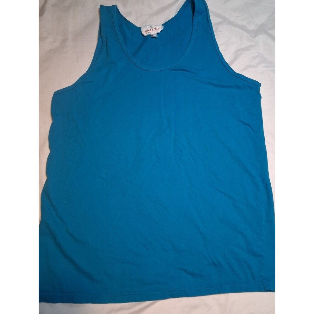 Pete & GretaTurquoise Blue Scoop Neck Tank Top Sleeveless Tee Large Activ Casual - Picture 3 of 7